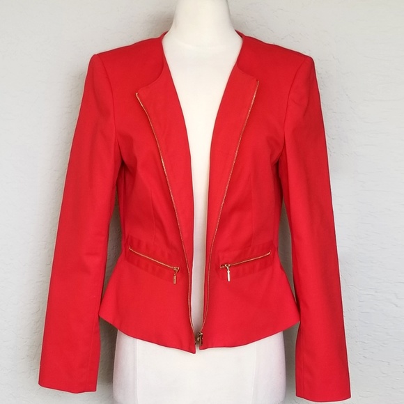 Collarless Peplum Blazer 